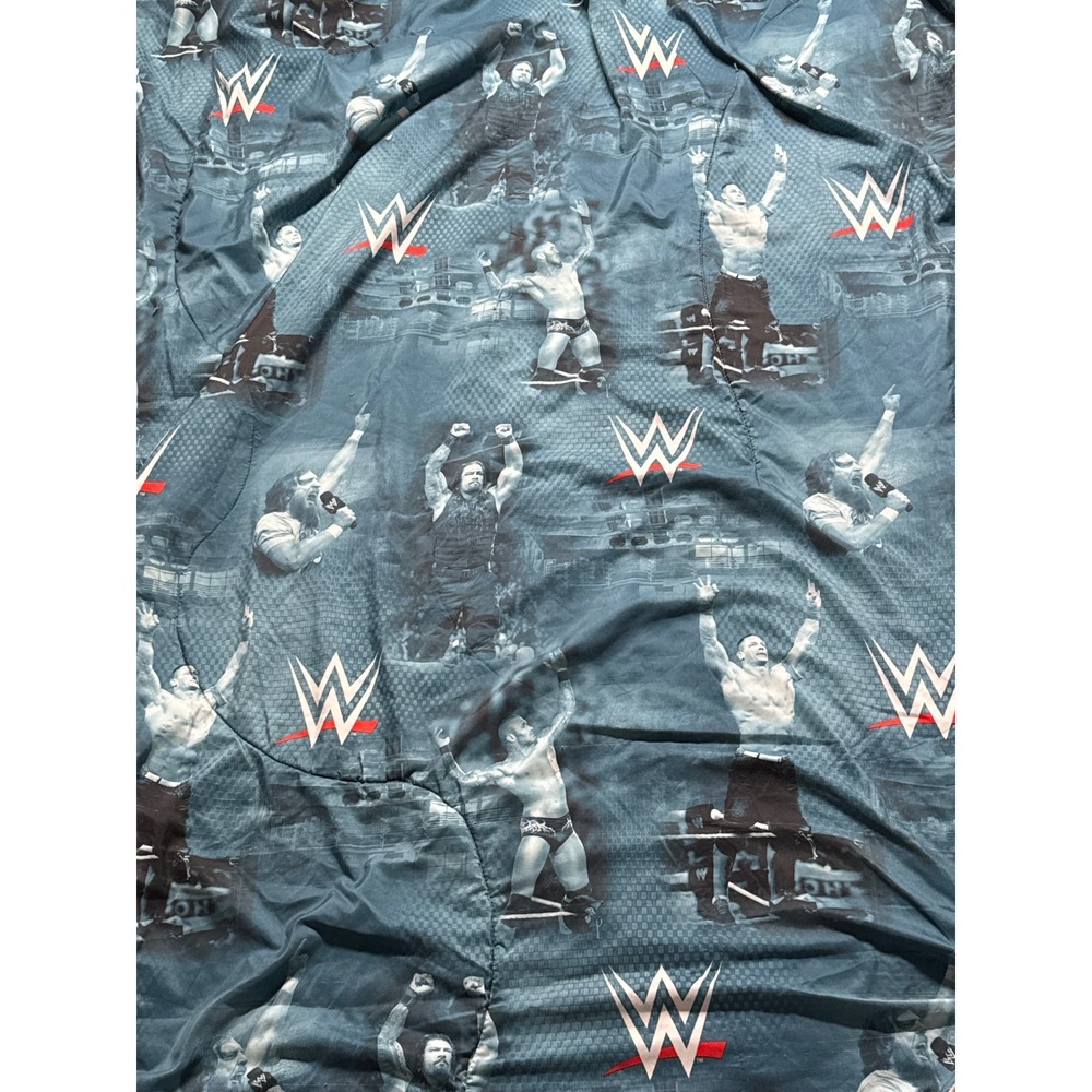 WWE Reversible Comforter John Cena Roman Reigns Randy Orton Blue Twin Full - Picture 4 of 10